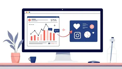 Social media ad analytics dynamic charts flat minimal illustration
